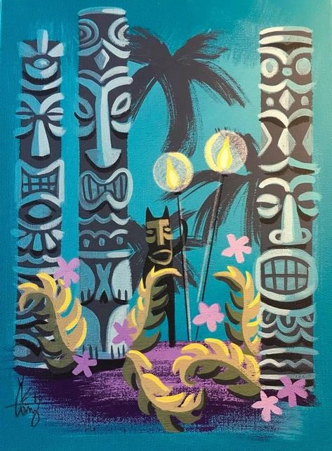 Perfect for the tiki room. #tikibarpirates #tikiart Tiki Art Vintage, Tiki Room Decor, Tiki Design, Tiki Decor, Tiki Totem, Polynesian Art, Tiki Bar Decor, Tiki Tiki, Tiki Lounge