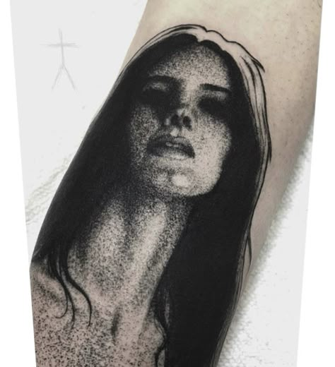 Lana Del Rey Portrait Tattoo, Lana Del Rey Tattoos, Lana Del Rey Tattoo, Tribute Tattoos, How To Disappear, Dream Tattoos, Tattoos Gallery, Piercing Tattoo, Miley Cyrus