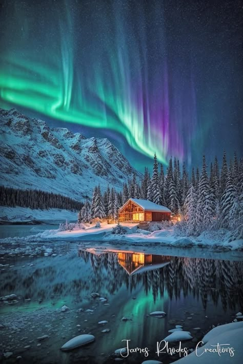 Northern Lights Photography, Aurora Lights, Northern Lights (aurora Borealis), Aurora Borealis Northern Lights, Christmas Scenery, Fate Stay Night Anime, Good Morning Video Songs, Winter Painting, Winter Scenery