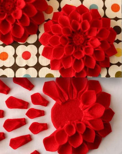 felt pin Red Delphinium, Felt Crafts Flowers, Flower Felt, Felt Flower Tutorial, Felt Flowers Diy, Chloe Rose, Crochet Bedspread Pattern, Diy Flower Pots, Handmade Flowers Fabric