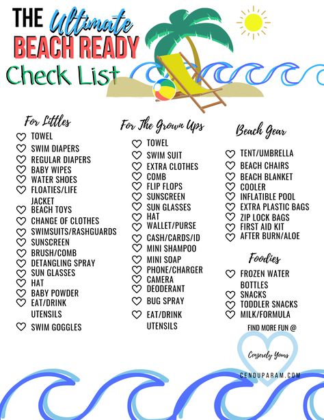 Toddler Beach Packing List, Beach Trip Packing List, Beach Trip Packing, Astuces Camping-car, Beach Packing List, Beach Tips, Beach Vacation Packing, Beach Vacation Packing List, Weekend Packing