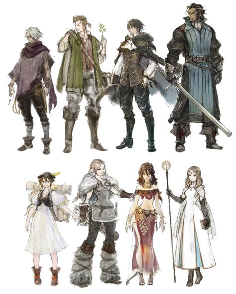 Characters Art - Octopath Traveler Art Gallery Octopath Traveler, Circus Characters, Accel World, Character Types, 판타지 아트, 영감을 주는 캐릭터, Character Design References, Fantasy Clothing, Dnd Characters