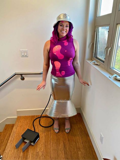 Groovy Costume Ideas, Funny Womens Halloween Costumes 2022, Lava Lamp Costume Diy, Lava Lamp Halloween Costume, Diy Womens Halloween Costumes Creative, Halloween Costume White Boots, Funny Girls Halloween Costumes, Diy Costumes For Women Last Minute Work, Not Scary Halloween Costumes