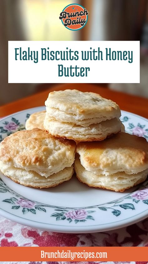 These flaky biscuits with honey butter are perfect for brunch or a cozy dinner! #BakingRecipes #Biscuits Biscuits With Honey, Honey Biscuits, Honey Butter Biscuits, Flaky Biscuits, Cozy Dinner, Honey Butter, Baked Goods, Baking Recipes, Cake Recipes