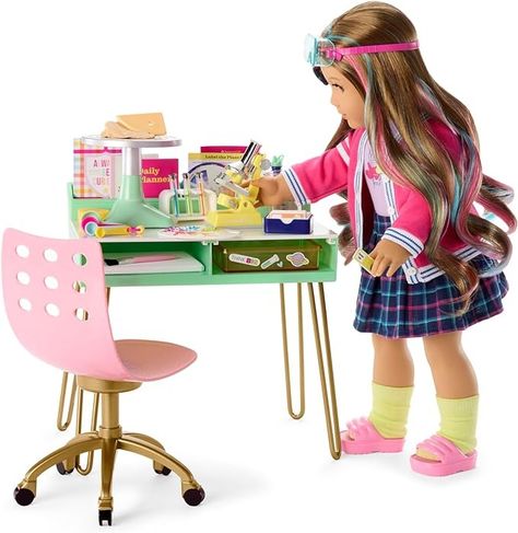 Amazon.com: American Girl Truly Me 18-inch Doll Love to Explore Art & Science Playset with Pottery Wheel and Microscope, For Ages 6+ : Toys & Games American Girl Store, Set Love, Art Science, Science Kits, Pottery Wheel, Science Art, White Art, American Girl Doll, Photo Storage