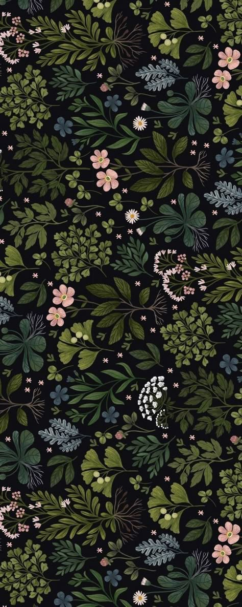 Woodland Aesthetic Wallpaper, Dark Cottagecore Phone Wallpaper, Dark Green Floral Background, Dark Cottagecore Background, Dark Whimsical Wallpaper, Dark Spring Wallpaper, Botanical Phone Wallpaper, Dark Boho Aesthetic, Dark Cottagecore Wallpaper