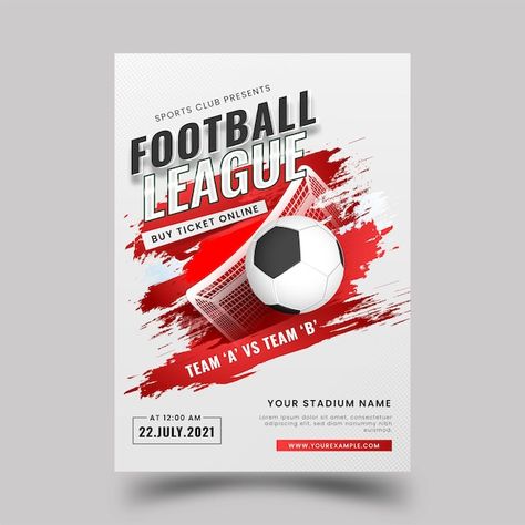 Football league poster design with reali... | Premium Vector #Freepik #vector #tournament-flyer #match #football-league #tournament-poster Sports Tournament Poster, Football Tournament Poster Design, Soccer Tournament Poster, Football League Poster, Football Design Graphics, Tournament Poster, Sooner Football, Brush Effect, Football Cups