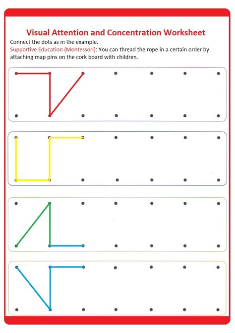 Visual Attention and Concentration Worksheet Worksheet For Preschoolers, Concentration Activities, Visual Perceptual Activities, Help Kids Focus, Worksheet For Preschool, Visual Perception Activities, Educational Activities For Preschoolers, Cognitive Activities, Learning English For Kids