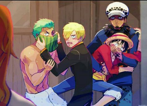 Meme One Piece, Law X Luffy, رورونوا زورو, Zoro X Sanji, One Piece Meme, Zoro Sanji, One Piece Crew, One Piece Ship, One Piece Funny