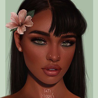 Tati Moons, Digital Portrait Art, Black Art Pictures, Black Love Art, Black Anime, Zodiac Art, Girls Cartoon, Magic Art, Girls Cartoon Art