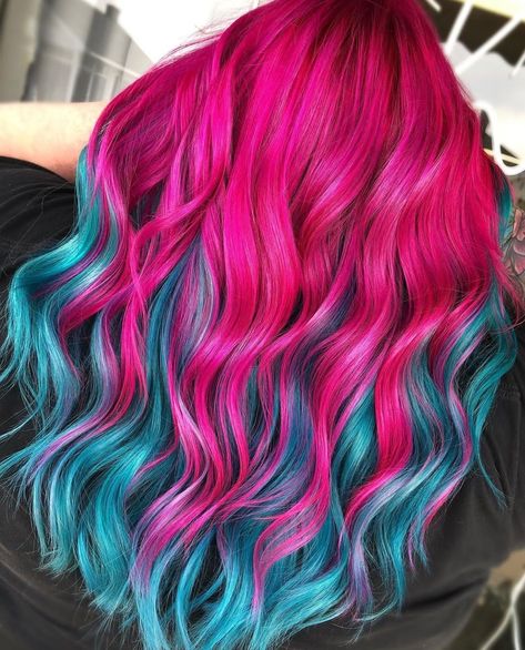 Fun New Hair Ideas, Coloured Hair Bright, Vibrant Hair Color Ideas Blondes, Bright Summer Hair Color, Colerd Hair, Spring Color Hair, Vivid Colors Hair, Fantasy Hair Color Ideas, Fantasy Color Hair