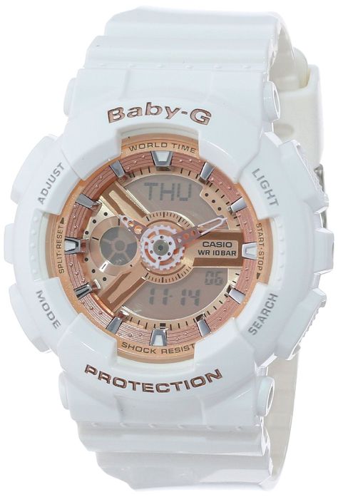 Baby G Watch, Baby G Shock, Casio Vintage, White Watch, G Shock Watches, Baby G, Military Watches, Casio G Shock, Rose Gold Watch