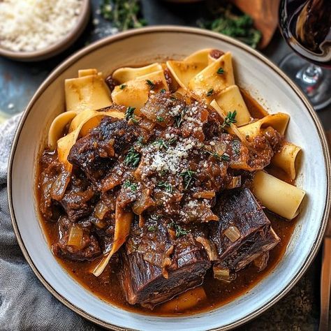 Short Ribs Ragu, Ragu With Pappardelle, Short Rib Ragu, Short Rib, Giada De Laurentiis, Beef Short Ribs, Grandmas Recipes, Meat Pie, Dinner Is Served