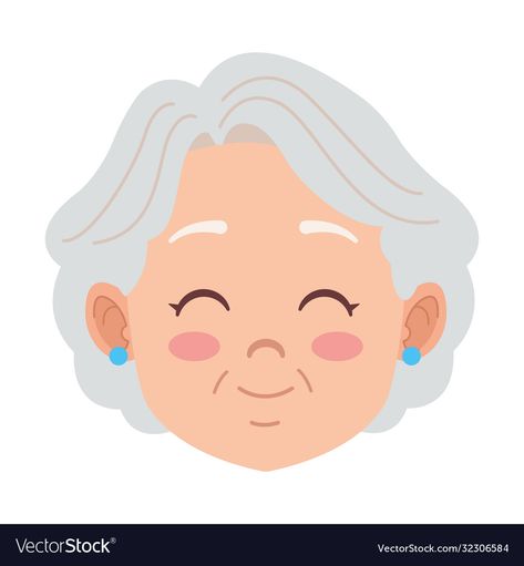 Grandmother Pictures, Grandma Illustration, Cute Grandma, Food Videography, Character Vector, Avatar Characters, Cartoon Faces, Cute Happy, Vector Illustration Design