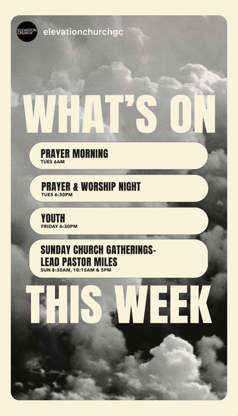 Worship Setlist Graphic, Educational Graphic Design, Church Social Media Content Calendar, Church Invite Social Media, Church Calendar Design, Youth Group Social Media Posts, Church Content Ideas, Schedule Design Ideas, Church Instagram Feed