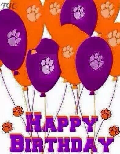 Birthdays Clemson Happy Birthday, Clemson Birthday, Tiger Bday Party, Orange Cat Birthday, Clemson Wallpaper, Happy Birthday Basset Hound, Clemson Tigers Wallpaper, Clemson Paw, Clemson Tigers Football