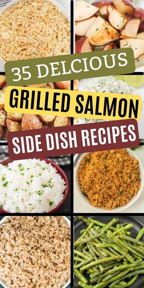 Salmon Pairings, Grilled Salmon Dinner, Pasta Salad Salmon, Oven Roasted Green Beans, Salmon Dinner Recipes, Side Dishes For Salmon, Grilled Vegetable Recipes, Salmon And Broccoli, Salmon Salad Recipes