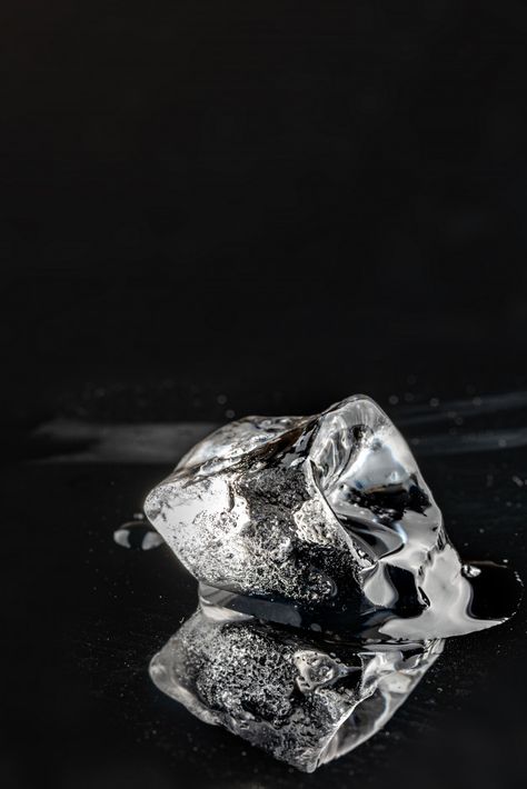 Ice Melting Aesthetic, Black Ice Aesthetic, Ice Cube Photography, Ice Cube Melting, Hunting Adeline, Ice Aesthetic, Monochromatic Photography, Ice Photo, Ice Photography