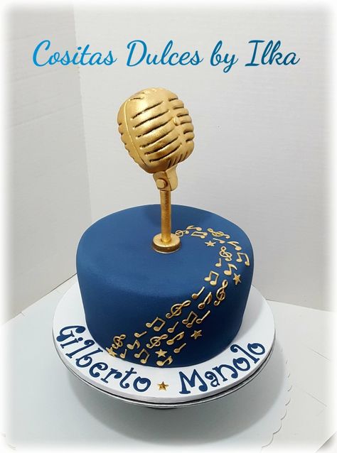 Music cake Microphone cake Microphone Birthday Cake, Microphone Cake Ideas, Music Cake Ideas For Men, Music Cake Ideas, Musical Cakes, Microphone Cake, Elvis Cakes, Bubble Wedding, Dj Cake