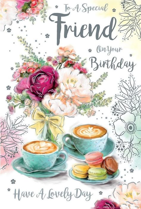 Inside Illustration, Friend Happy Birthday, Happy Birthday Wishes Pics, Beautiful Birthday Card, Birthday Wishes Pics, Birthday Wishes Greetings, Birthday Greetings Friend, Happy Birthday Wishes Cake, Happy Birthday Art