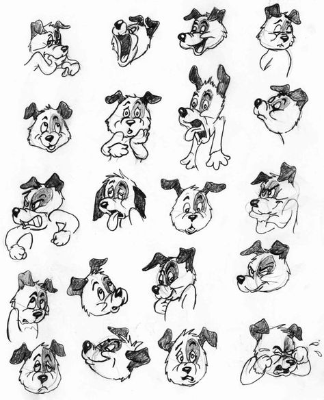 Cartoon Dog Expressions, Cartoon Dog Eyes, Dog Facial Expressions, Cartoon Facial Expressions, Facial Expression Cartoon, Eyes Expression, Preston Blair, Expression Cartoon, Dog Sneezing