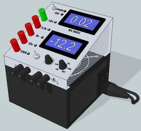 Project Summary This project started as me trying to fulfil a need for a reliable and convenient power supply and wanting to learn some lessons along the way. I designed the project in sketchup and… Electronics Bench, Project Summary, Electronic Workbench, Power Supply Design, Computer Power Supplies, Hobby Electronics, Mini Project, Tech Diy, Diy Tech