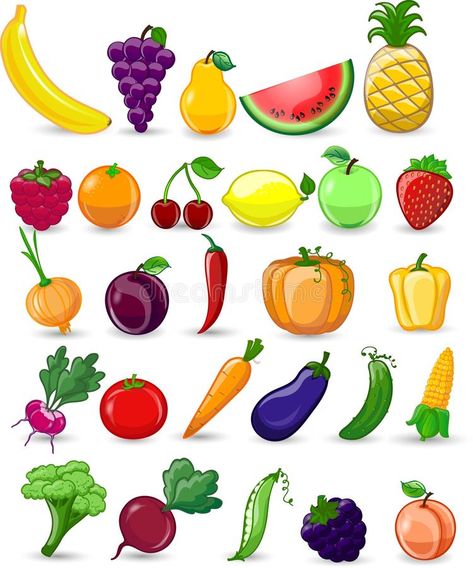 Drawing Fruits, Fruit Drawings, Vegetables Drawing, Fruits And Vegetables Images, Cartoon Vegetables, Fruits And Vegetables Pictures, Vegetable Drawing, Vegetable Cartoon, Vegetable Pictures