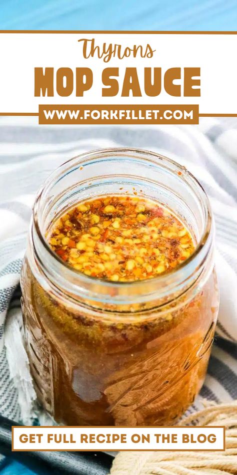 If you want a special sauce to make your barbecue better, try this Thyrons Mop Sauce Recipe. Sauces To Can, Bbq Mop Sauce Recipes, Mop Sauce, Hot Sauce Recipes, Relish Recipes, Gravy Sauce, Homemade Condiments, Rub Recipes, Bbq Sauce Recipe