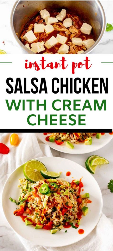 Salsa Chicken With Cream Cheese, Chicken With Cream Cheese, Instant Pot Salsa Chicken, Instant Pot Salsa, Low Carb Instant Pot Recipes, Diner Recept, Salsa Chicken, Low Carb Diets, Cream Cheese Chicken