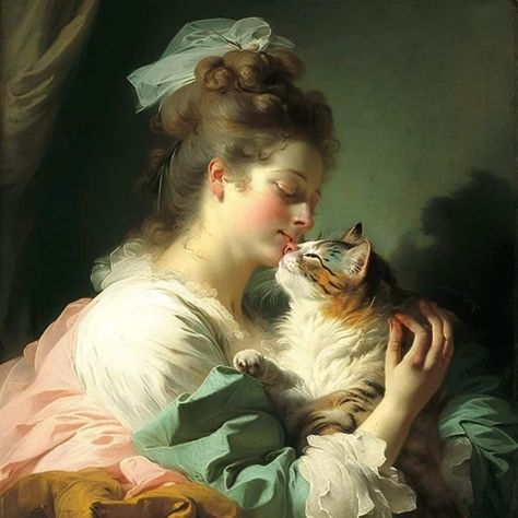 Victorian Cat Paintings, Venus Verticordia, Pastels Portrait, Cat Family Portrait, 18th Century Paintings, Victorian Paintings, Rennaissance Art, Cat Art Illustration, Historical Painting