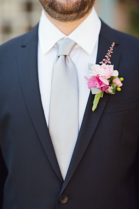 Pink Rose Boutonniere | photography by http://vitalicphoto.com Purple Outdoor Wedding, Pink Rose Boutonniere, Pink Boutonniere, Wedding Party Flowers, Rose Boutonniere, Elizabeth Anne, Corsage And Boutonniere, Boutonniere Wedding, Silver Lace