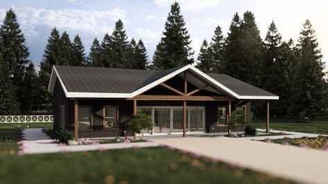 Top 20 Barndominium Floor Plans That You Will Love One Bedroom Barndominium, 1 Story Barndominium Floor Plans, Mini Barndominium, 3 Bedroom Barndominium Floor Plans, One Story Barndominium Floor Plans, Lake Cottages, Granny Cottage, Grandma Cottage, Barndominium House