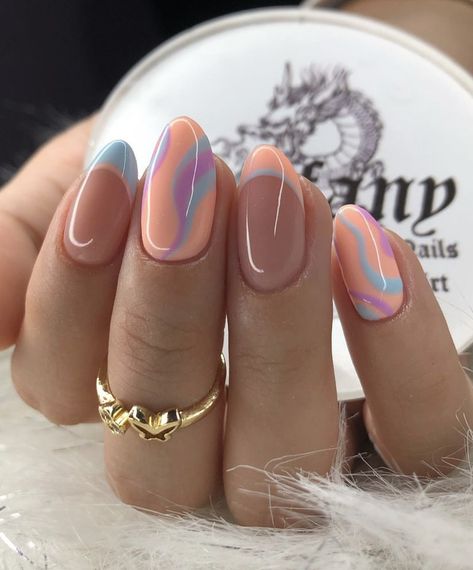 Summer Nails 2024, Summer Gel Nails, Nails Yellow, Short Gel Nails, Manicure Gel, Summery Nails, Cute Gel Nails, Blue Nail, Nail Styles