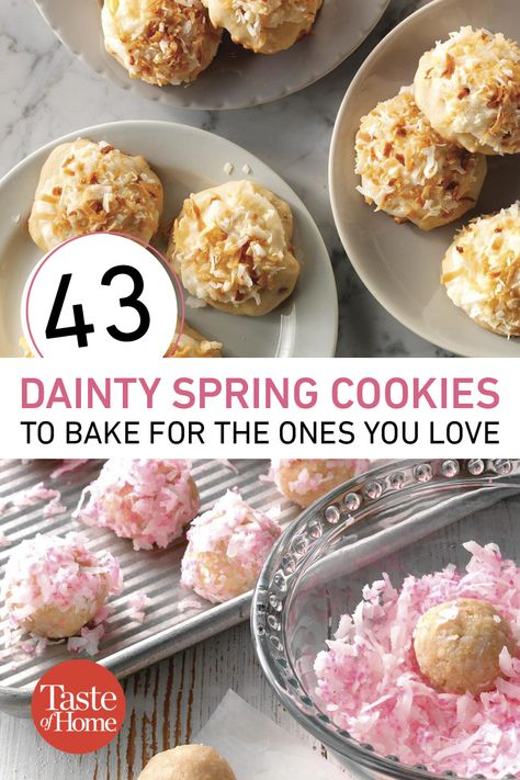 Cookies For Spring, Cookie Recipes Spring, Springtime Cookies, Dainty Cookies, Pretty Cookies Recipe, Tea Cookie Recipes, Spring Time Cookies, Easy Spring Cookies, Cookies For Easter