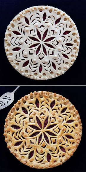 German Baker Shows Before & After Pics Of Pie Crust Designs That Look Too Good To Eat (35 New Pics) Pie Crust Art Thanksgiving, Fancy Pies, Creative Pie Crust, Pretty Pie Crust, Fancy Pie Crust, Pie Crust Art, Beautiful Pie Crusts, Crust Designs, Creative Pies