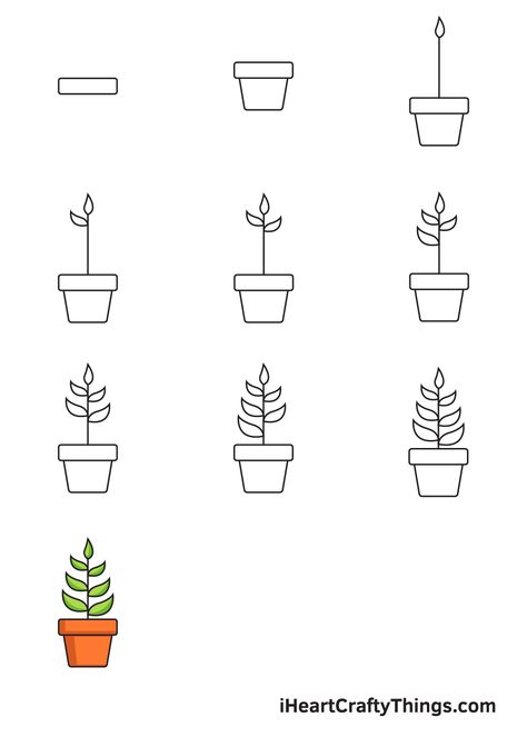 How to Draw a Plant — Step by Step Guide Draw Plants, Plant Doodle, Planting For Kids, Easy Flower Drawings, Indigo Plant, Easy Drawings For Beginners, Bible Doodling, Leafy Plants, Drawing Quotes