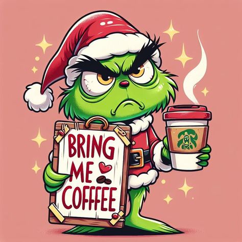 Grinch Drinking Coffee, Nightmare Before Christmas Quotes, Grinch Coffee, Family Tree Wall Art, Coffee Geek, Happy Coffee, Coffee Drawing, Family Tree Wall, Sharpie Art