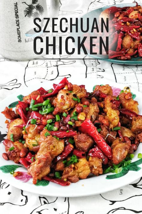 Authentic Szechuan chicken recipe (辣子鸡), best to serve with a cold beer! Spicy and numbing on your tongue. Chinese Dessert Recipe, Asian Cuisine Recipes, American Chinese Food, Szechuan Chicken, Popular Chinese Dishes, Spicy Chicken Recipes, Authentic Chinese Recipes, Chinese Cooking Recipes, Chinese Dishes