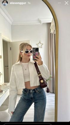 White Longsleeves Outfit Women Casual, Ootd Mirror, Look Jean, Uni Outfits, Inspo Instagram, Causual Outfits, Casual Chic Outfit, Fashion Mistakes, Mirror Mirror