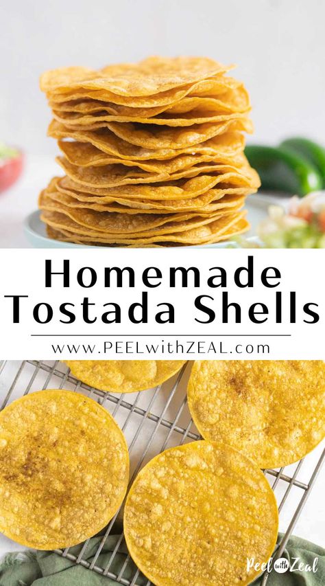 How to Make Tostada Shells This oven-baked tostada shell recipe only takes a few minutes. Delicious crispy tostada shells are perfect for all your favorite tostada recipes. Baked Tostadas, Tostada Shells, Tostada Recipes, Chicken Broccoli Alfredo, Mexican Recipe, Gluten Free Recipes Bread, Stuffed Shells Recipe, Mexican Cooking, Easy Mexican