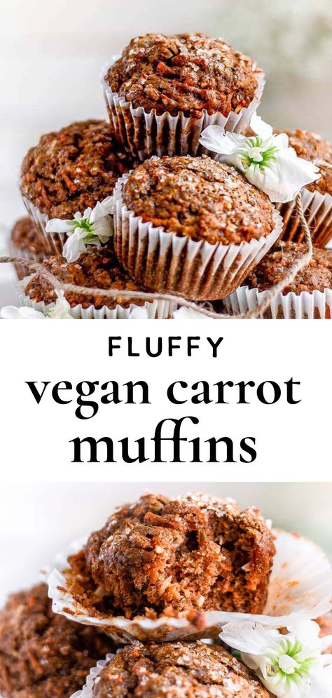 Carrot Muffins Dairy Free, Vegan Gluten Free Carrot Muffins, Vegan Carrot Muffins Healthy, Vegan Recipes With Carrots, Carrot Muffins Healthy, Carrot Applesauce, Gluten Free Carrot Muffins, Vegan Carrot Cake Muffins, Vegan Carrot Muffins