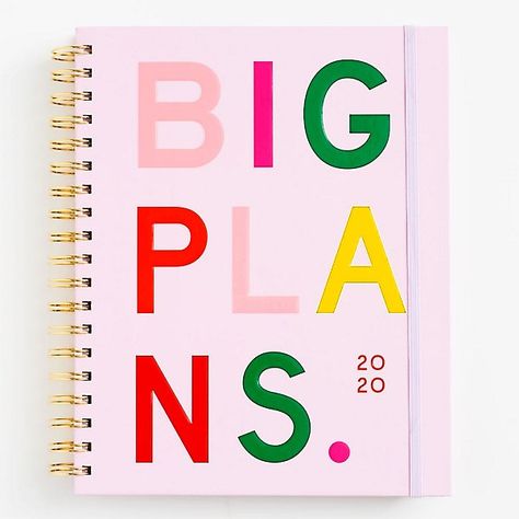 You're sure to make lots of fun plans in this colorful planner from ban.do. The cover features the 2020 mantra — BIG PLANS. Within you'll find monthly and weekly views with inspirational quotes, room for notes, and plenty of fun stickers. Included a Planners 2023, Stationary Ideas, 2023 Ideas, Thanks Note, Colorful Planner, Midwife Gift, Stationary Art, Creative Planner, Crafts Party