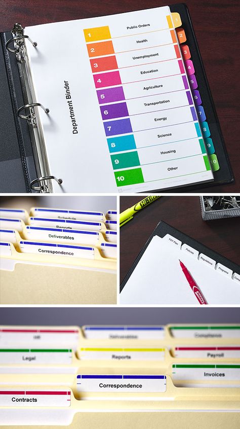 Binder File Organization, Filing Documents Ideas, Employee File Organization, Office Administration Organization, Office Binder Organization, Folders Organization, Office Filing System, File Dividers, File Folder Labels