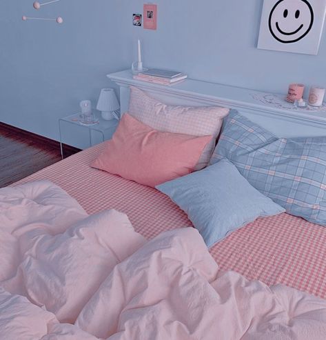 Pastel Pink And Blue Room Aesthetic, Blue Pink Aesthetic Pastel, Pink White And Blue Aesthetic, Pink And Blue Room Ideas Bedrooms, Pastel Pink And Blue Room, Pastel Pink And Blue Bedroom, Pink And Blue Pastel Aesthetic, Blue And Pink Aesthetic Room, Pink And Blue Bedroom Aesthetic