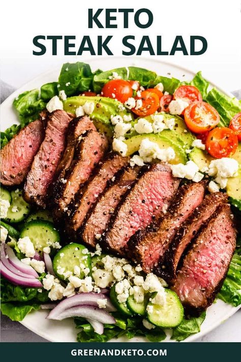 Keto Steak Salad, Steak Salad Dressing, Best Vegetables To Eat, Paleo Steak, Keto Steak, Salad With Balsamic Vinaigrette, Balsamic Dressing Recipe, Healthy Steak, Steak Salad Recipe