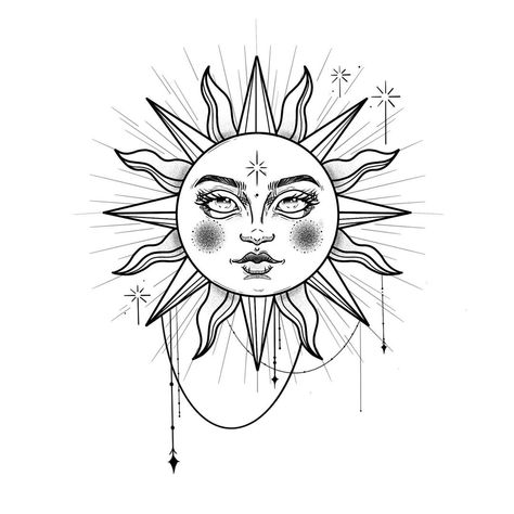 Sun Face Tattoo, Bohemian Tattoo Sleeve, Sun Outline, Wine Tattoo, Luna Tattoo, Bohemian Tattoo, Shoulder Sleeve Tattoos, Moon Sun Tattoo, Ankle Bracelet Tattoo