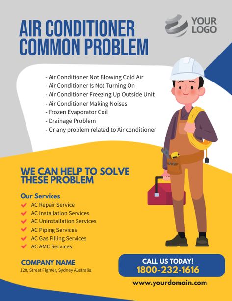 Customize this Professional Services Flyer (US Letter) Template Ac Capacitor, Air Conditioner Service, Water Heater Installation, Xiaomi Wallpapers, Ac Maintenance, Ac Repair Services, Appliance Repair Service, Ac Service, Air Conditioning Services