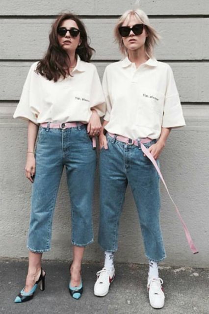 Oversized Polos Are Back; Here's How To Wear Them According To Instagram #refinery29  http://www.refinery29.com/polo-shirts-oversized-trend-photos#slide-2  Wear it with jeans and heels or sneakers. ... Oversized Polo Shirt Outfit, Oversized Polo Outfit, Polo Shirt Outfit Women's, Polo Shirt Outfits, Oversized Polo, Polo Outfit, Oversized Shirts, Oversized Jeans, White Polo Shirt