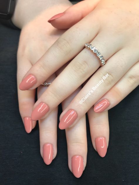 Peachy Gel Nails, Peachy Nails Acrylic, Fall Peach Nails, Peach Fuzz Color Nails, Salmon Acrylic Nails, Peachy Nail Color, Peach Shimmer Nails, Salmon Nail Color, Dark Peach Nails