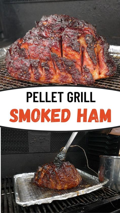 Impress your guests with a succulent ham on Traeger pellet grill that’s bursting with flavor. This smoked ham recipe features a delicious glaze that enhances the rich, smoky taste, making it perfect for any occasion. Save this pin to have a standout recipe ready for your next holiday feast! Bourbon Glazed Ham, Double Smoked Ham, Smoked Pork Recipes, Smoked Ham Recipe, Pellet Smoker Recipes, Gourmet Bbq, Honey Bourbon, Bourbon Glaze, Grilled Ham